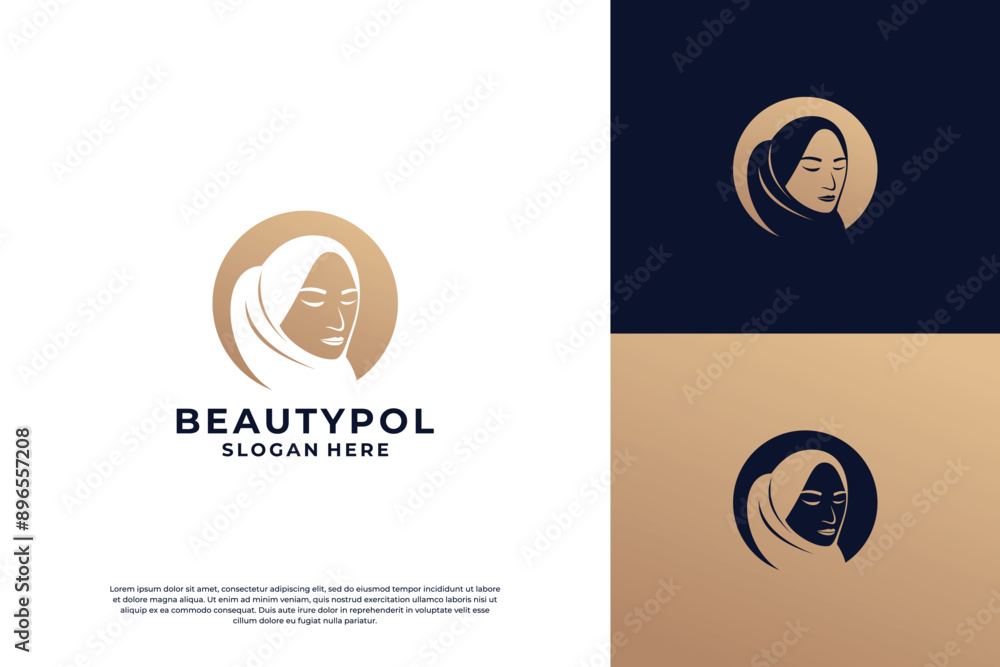 Woman dream logo design. Beauty face with veil logo design. Woman dream logo design. Beauty face with veil logo design.
