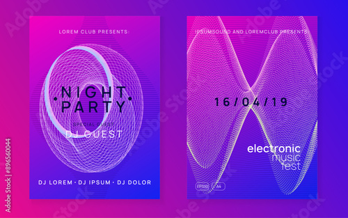 Dj Poster. Fest Trance Graphic. Nightclub Disco Illustration. Blue Discotheque Magazine. Edm Background. Festival Cover. Green Music Event. Violet Dj Poster