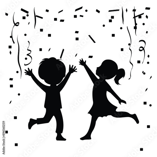 Happy Children Day Celebration Silhouette Vector Design.