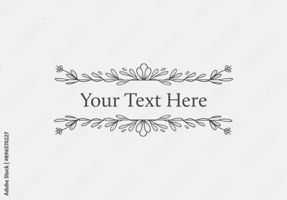 isolated floral header divider line art vector for text frame isolated floral header divider line art vector for text frame