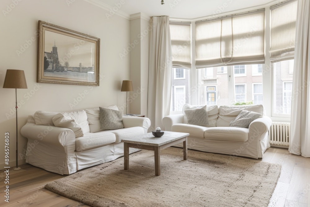 Luxury living room interior with sofa, coffee table and mirror Luxury living room interior with sofa, coffee table and mirror