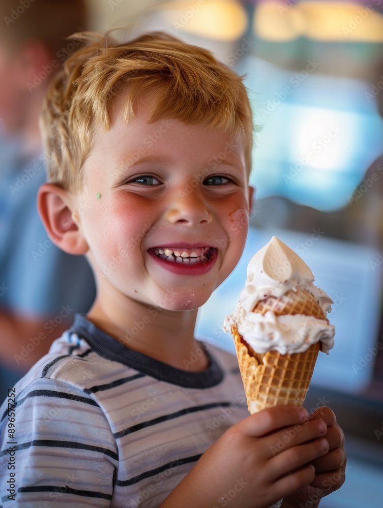 A happy child enjoying his favorite treat on a sunny day A happy child enjoying his favorite treat on a sunny day