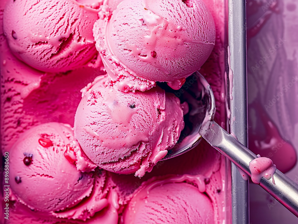 Fresh Strawberry Ice Cream with Whole Strawberries in Rustic Setting Fresh Strawberry Ice Cream with Whole Strawberries in Rustic Setting