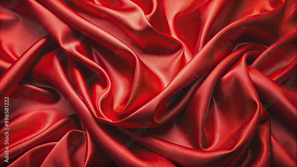 Obraz premium Luxurious red silk fabric with a smooth and glossy texture, silk, fabric, red, luxurious, smooth, glossy, elegant, beautiful