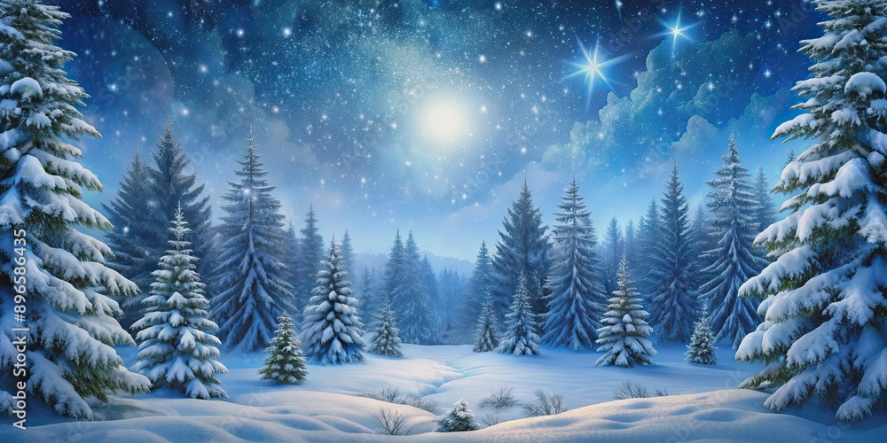 Winter night landscape with snowy forest and fir branches, winter, night, landscape, snowy, forest, fir, branches, cold, ice Winter night landscape with snowy forest and fir branches, winter, night, landscape, snowy, forest, fir, branches, cold, ice