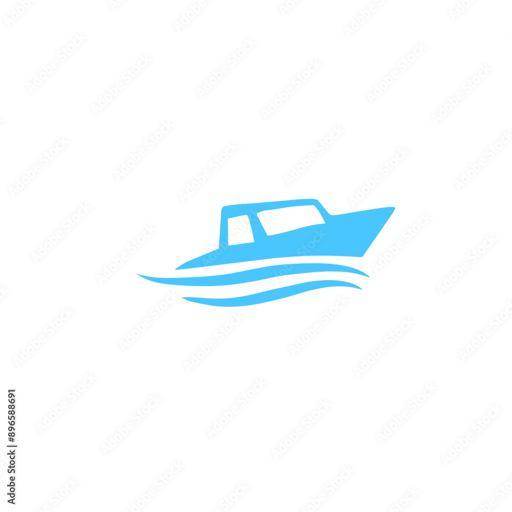 blue boat logo icon blue boat logo icon