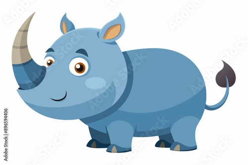 Funny Rhino Vector Illustration Cartoons, Clipart, and Line Art Design on White Background, Playful funny rhino vector design, perfect for cartoons, clipart, and line art on white background