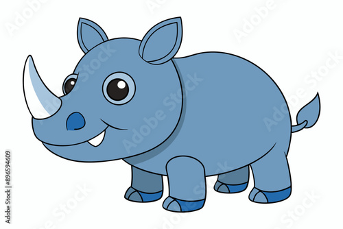 Funny Rhino Vector Illustration Cartoons, Clipart, and Line Art Design on White Background, Playful funny rhino vector design, perfect for cartoons, clipart, and line art on white background