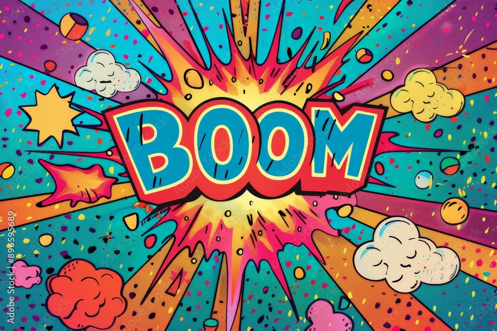 Obraz premium pop art explosion with BOOM