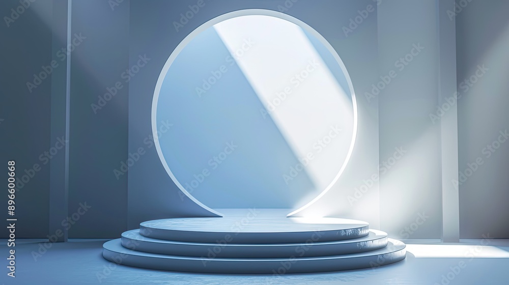 Elegant studio background with abstract light and 3D podium, perfect for product showcase. Elegant studio background with abstract light and 3D podium, perfect for product showcase.
