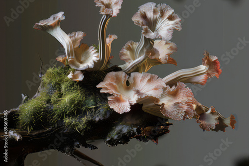 Mushrooms growing on a log2 photo