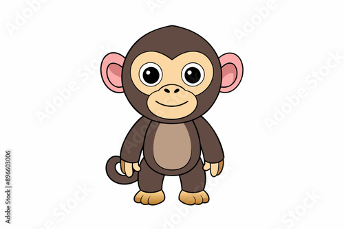 Funny Chimpanzee Vector Illustration Cartoons, Clipart & Line Art on White Background, Funny chimpanzee vector illustration with white background perfect for cartoons and clipart