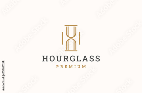 hourglass logo vector illustration design, simple logo for branding and business