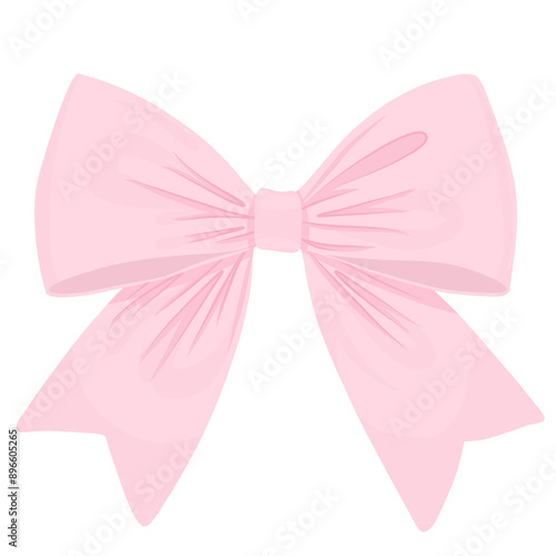 Cute coquette ribbon pink aesthetic illustration