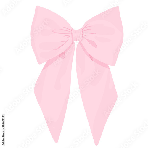 Cute coquette ribbon pink aesthetic illustration