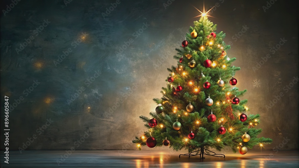 Christmas tree adorned with glowing lights, sparkling, festive, holidays, decorations, colorful, winter, vibrant Christmas tree adorned with glowing lights, sparkling, festive, holidays, decorations, colorful, winter, vibrant