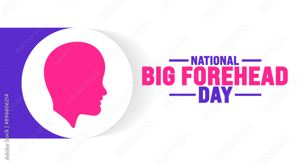 Big Forehead Day is observed every year in August. Holiday concept. Template for background, banner, card, poster, placard, design template with unique shapes with standard color. Big Forehead Day is observed every year in August. Holiday concept. Template for background, banner, card, poster, placard, design template with unique shapes with standard color.