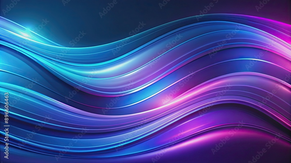 Fototapeta premium Abstract futuristic background with wavy shapes in blue and purple colors, abstract, background, futuristic,render, digital