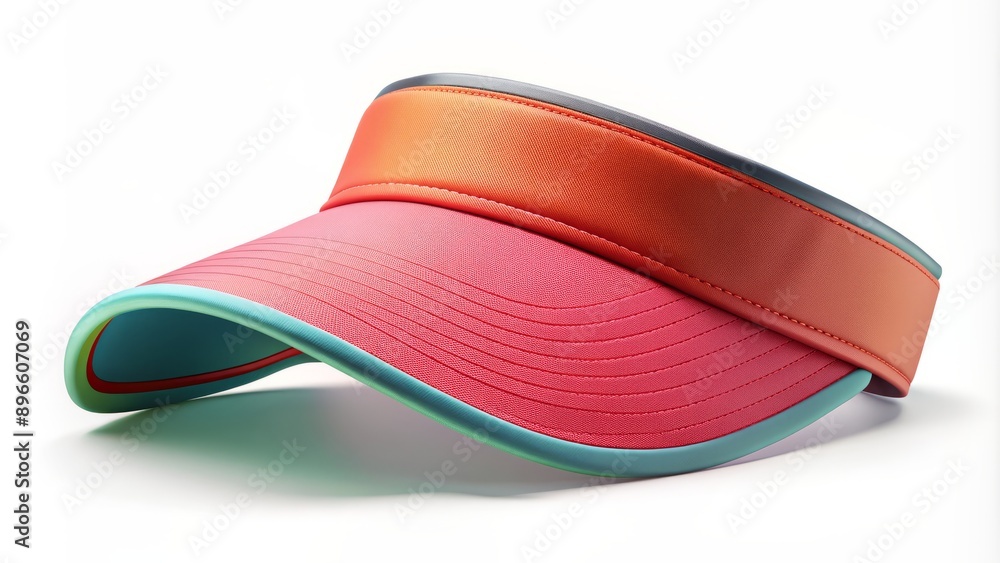 A sleek, modern visor cap mockup with adjustable strap, minimalist design, and bold colors, ideal for golf and tennis brands seeking a sporty, professional look. A sleek, modern visor cap mockup with adjustable strap, minimalist design, and bold colors, ideal for golf and tennis brands seeking a sporty, professional look.