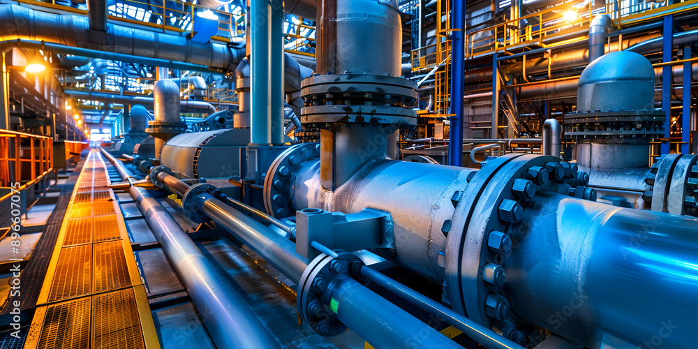 Industrial pipes and valves, heavy industry Industrial pipes and valves, heavy industry