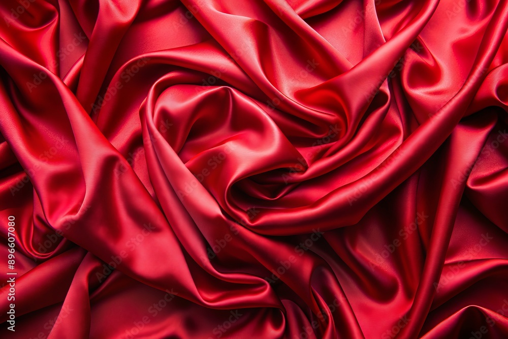 Luxurious red satin fabric with intricate wrinkles and folds, showcasing a rich, velvety texture and deep, bold color in a seamless repeating pattern. Luxurious red satin fabric with intricate wrinkles and folds, showcasing a rich, velvety texture and deep, bold color in a seamless repeating pattern.