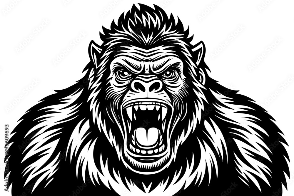 Funny Gorilla Vector Illustration Cartoon, Clipart, Line Art Design on White Background, Funny gorilla vector illustration with white background, ideal for cartoons, clipart, and designs Funny Gorilla Vector Illustration Cartoon, Clipart, Line Art Design on White Background, Funny gorilla vector illustration with white background, ideal for cartoons, clipart, and designs
