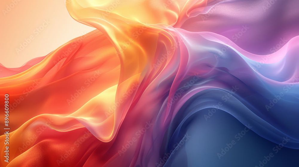 Flowing vibrant colorful abstract fabric waves Flowing vibrant colorful abstract fabric waves