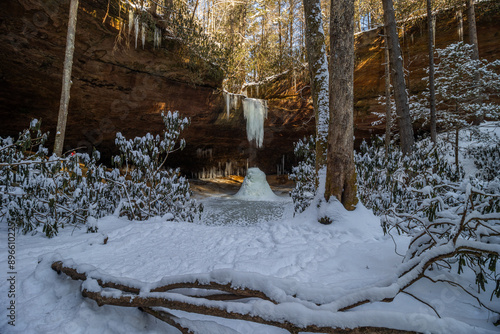 Frozen Waterfall in Red River Gorge