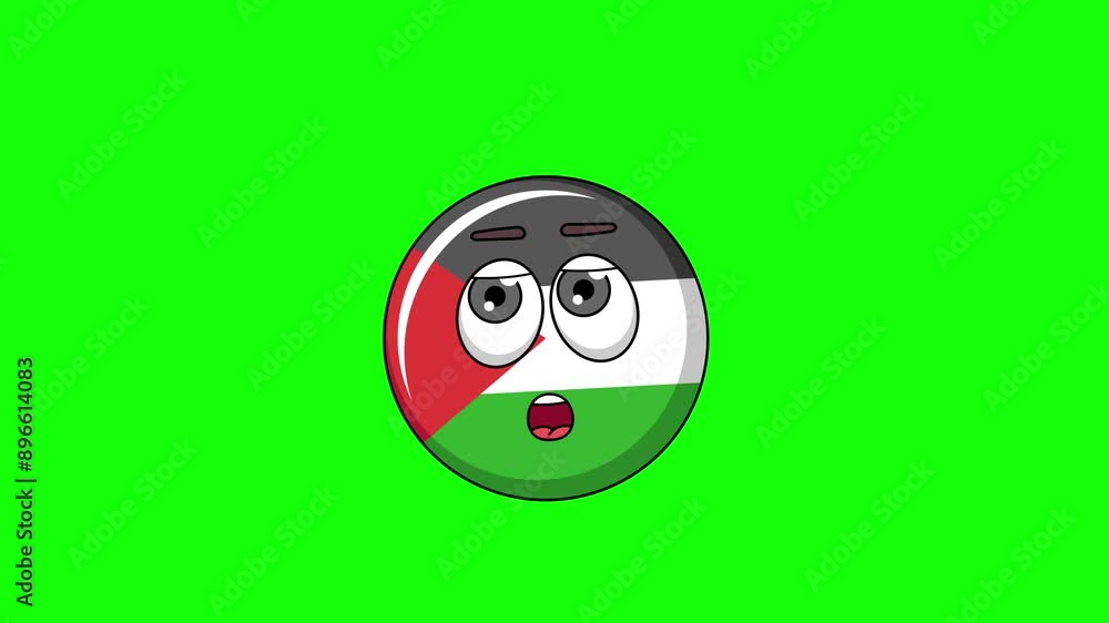 palestine flag cartoon facing with rolling eye, emoji emoticon animation palestine flag cartoon facing with rolling eye, emoji emoticon animation