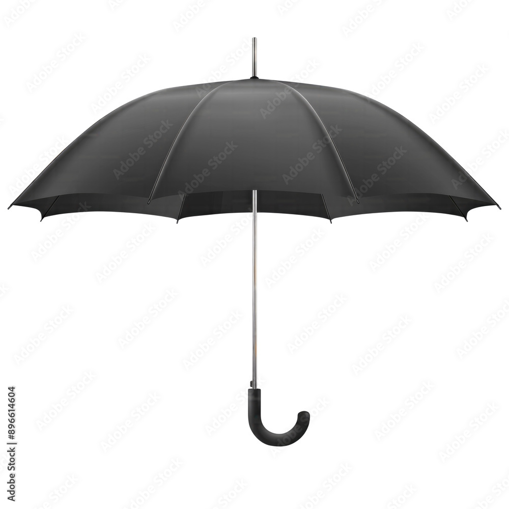 black umbrella isolated on transparent white background, clipping path black umbrella isolated on transparent white background, clipping path
