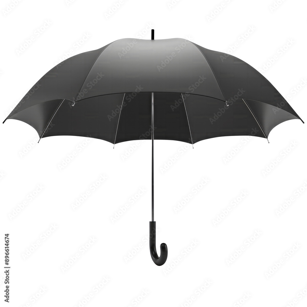 black umbrella isolated on transparent white background, clipping path black umbrella isolated on transparent white background, clipping path