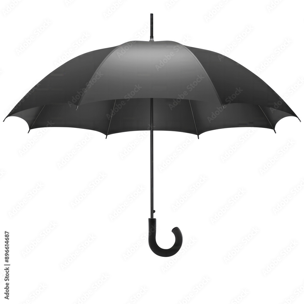 black umbrella isolated on transparent white background, clipping path black umbrella isolated on transparent white background, clipping path