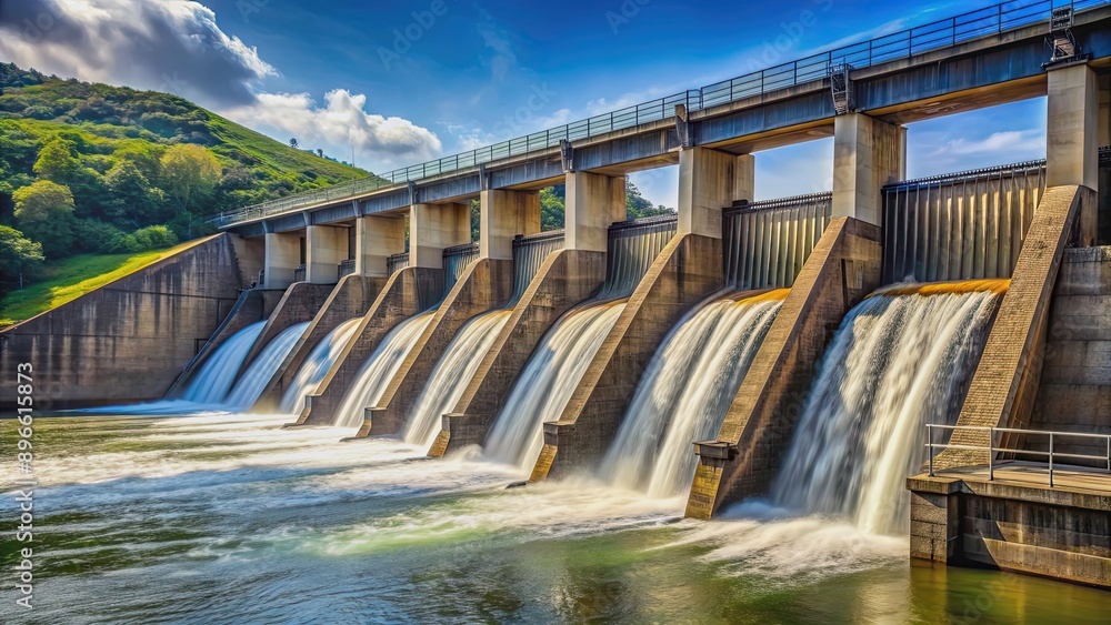 A spillway is a structure used to control the flow of water in a dam, dam, water, flow, control, structure, river A spillway is a structure used to control the flow of water in a dam, dam, water, flow, control, structure, river