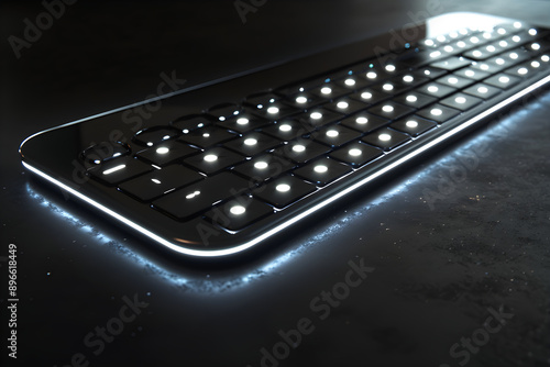 Cutting-Edge Illuminated Backlit Keypad on Glossy Surface: Sleek, Modern and Highly Responsive Design for Tech Enthusiasts and Professionals