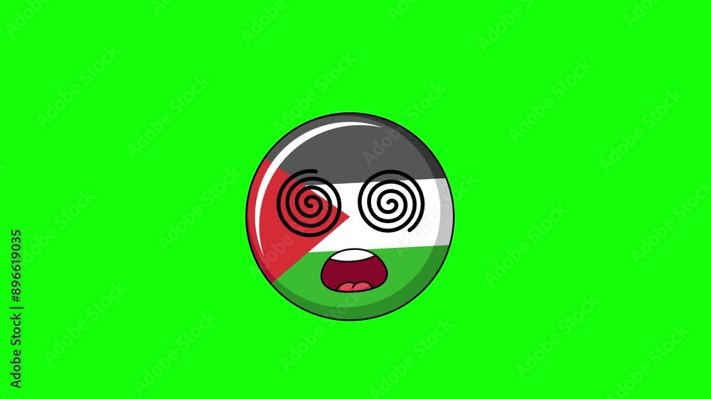 palestine flag Face with spiral eyes, hypnotized expression palestine flag Face with spiral eyes, hypnotized expression