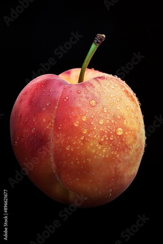 Mystic photo of Elberta Peach, isolated on black background photo