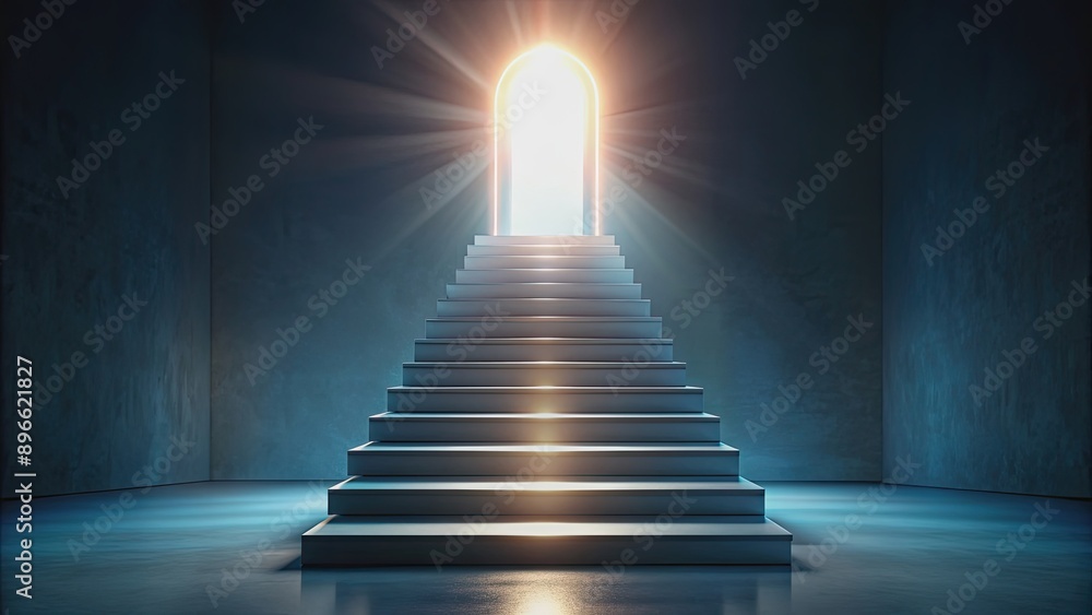 Abstract image of stairs disappearing into a glowing singularity, concept, stairs, abstract, disappearing, glowing Abstract image of stairs disappearing into a glowing singularity, concept, stairs, abstract, disappearing, glowing