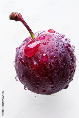 Mystic photo of Methley Plum, isolated on white background photo