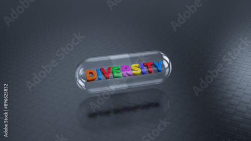 Diversity pill to embrace equality, Concept of racial equality, anti-racism, diversity, stop racism, humanity, different wood textures, silhouette, diverse cultures