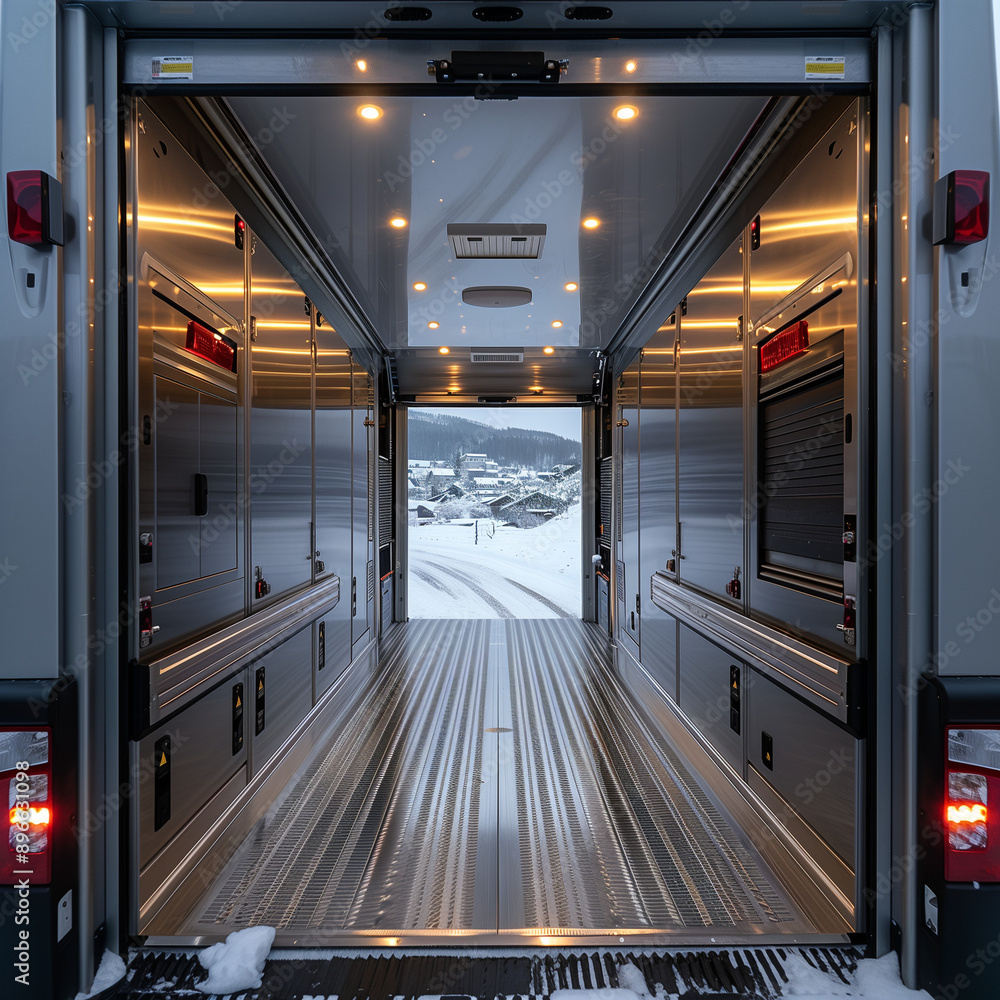 Obraz premium Lift the Gate of the Truck with Style: Revealing Hidden Cargo