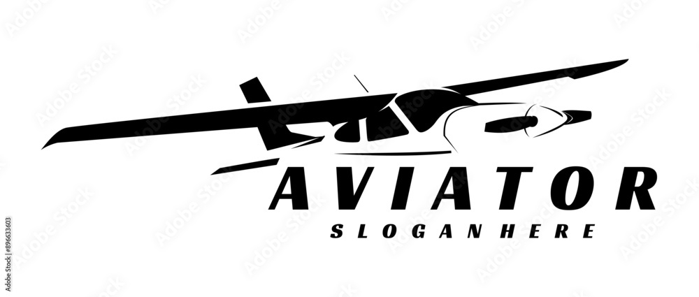 aviator illustration simple logo black and white vector aviator illustration simple logo black and white vector