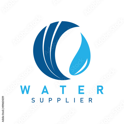 water supplier illustration clear logo design vector 