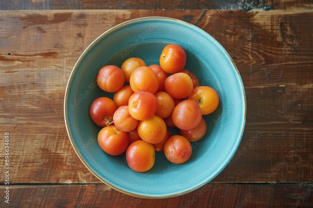 Shiro Plum in a bowl, Top View Shiro Plum in a bowl, Top View