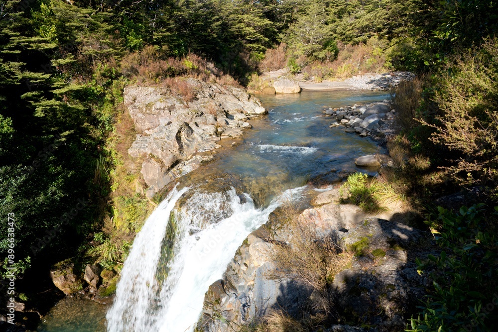 waterfall in the mountains, The Tawhai falls, waterfall in the mountains, The Tawhai falls,