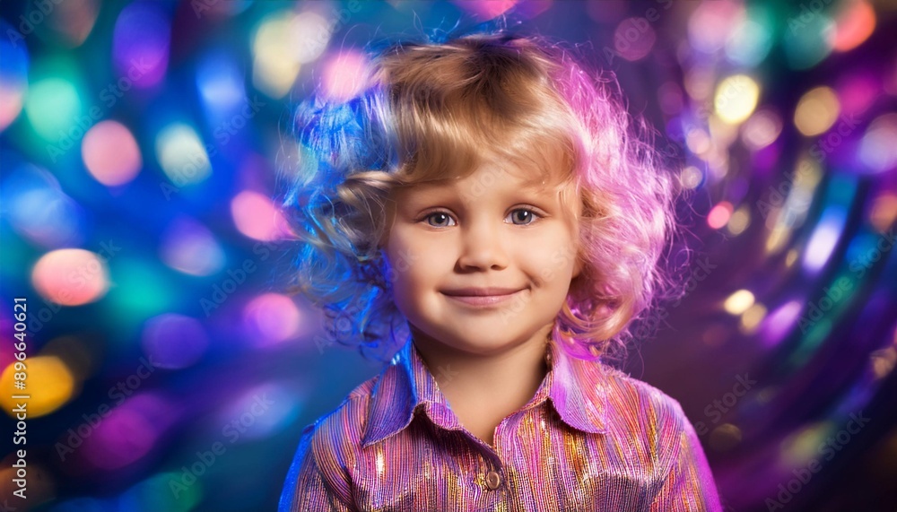 Create a comma separated list of keywords for: This vibrant photo features a young girl with beautiful, curly blonde hair and bright blue eyes, smiling warmly at the camera. Create a comma separated list of keywords for: This vibrant photo features a young girl with beautiful, curly blonde hair and bright blue eyes, smiling warmly at the camera.