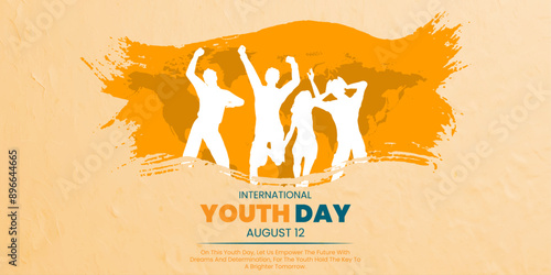 international youth day vector design, banner, poster