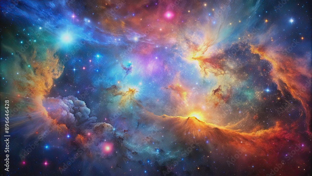Interstellar journey through the cosmos with bright stars and colorful nebulae , space, stars, galaxies, universe Interstellar journey through the cosmos with bright stars and colorful nebulae , space, stars, galaxies, universe