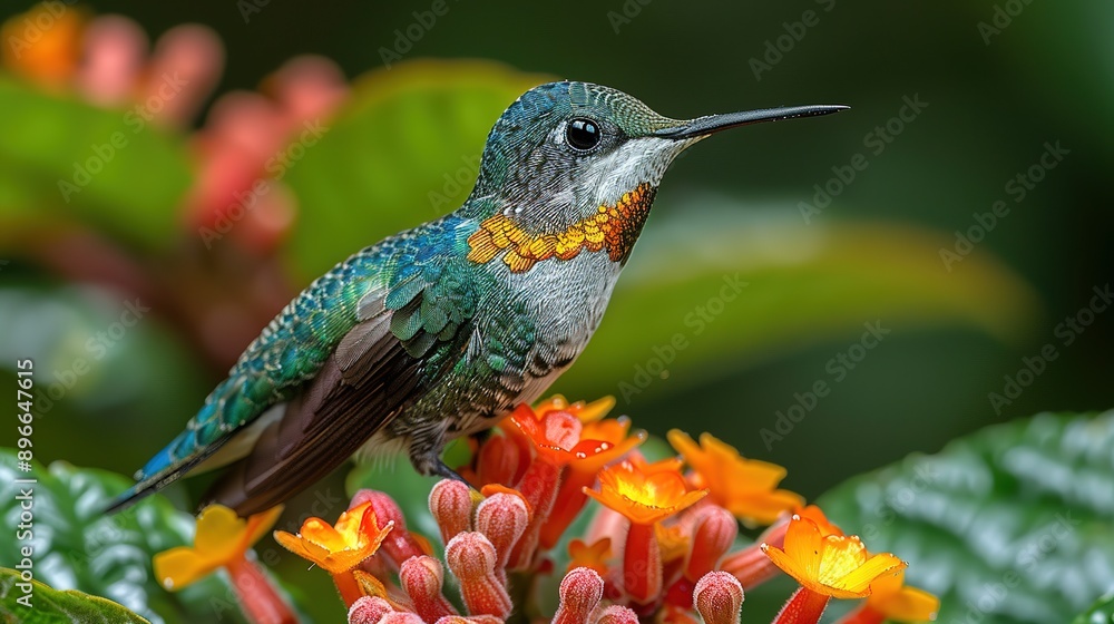 Fototapeta premium In the Wild: Golden-Tailed Hummingbird at National Park