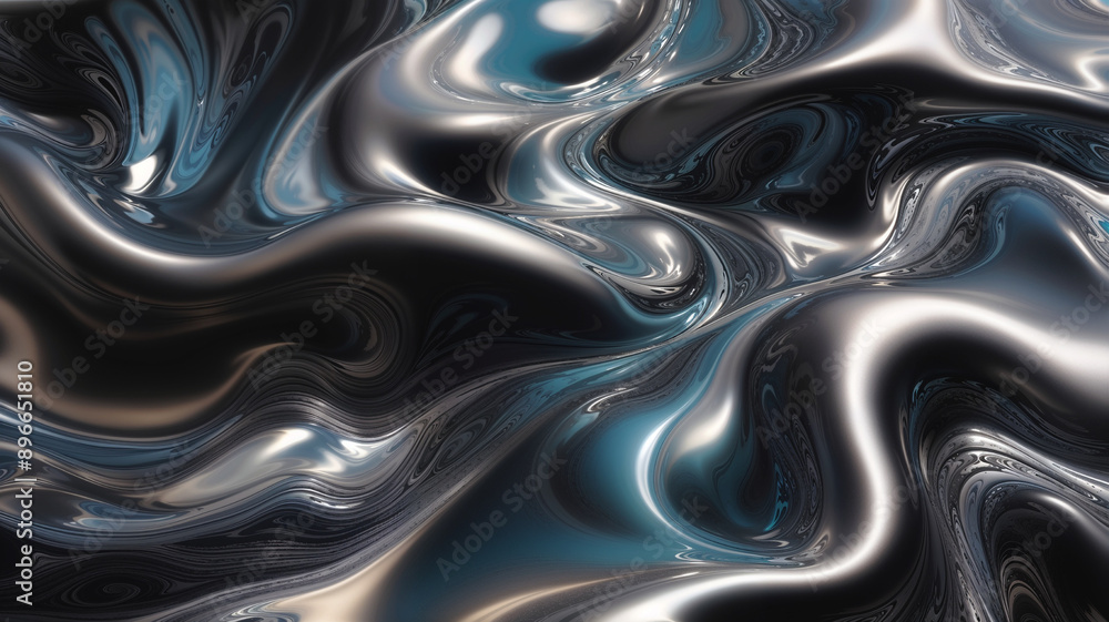 Liquid Metal. Metallic liquid morphing and flowing, creating abstract shapes Liquid Metal. Metallic liquid morphing and flowing, creating abstract shapes