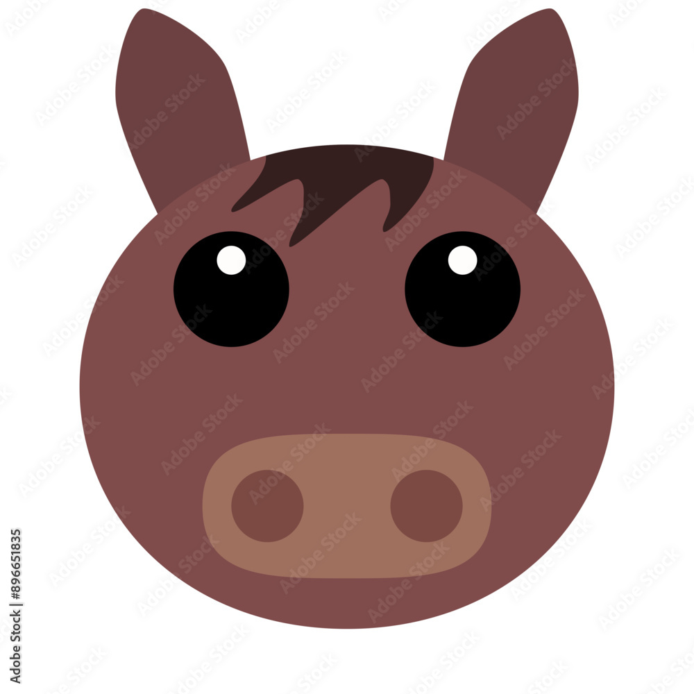 A cute round horse face